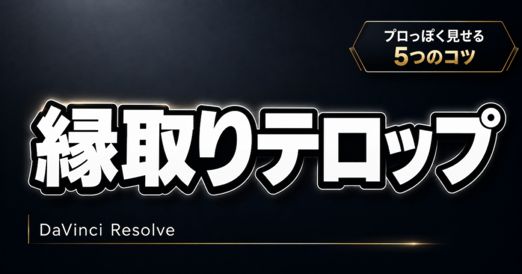 DaVinci Resolveで縁取りテロップを作るための完全ガイド記事のアイキャッチ