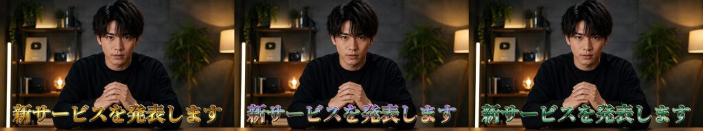 まるまるテロップのフルカスタム版で同じデザインを複数色に変更した例